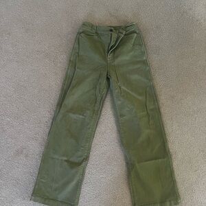 Madewell Women's Wide Leg Pants in Olive Green